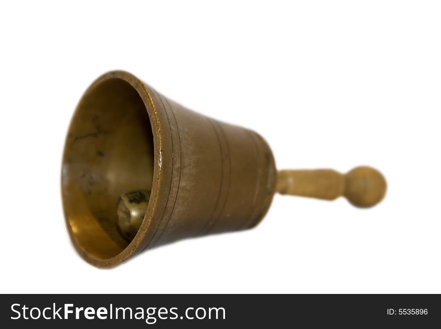 Retro hand bell isolated on white
