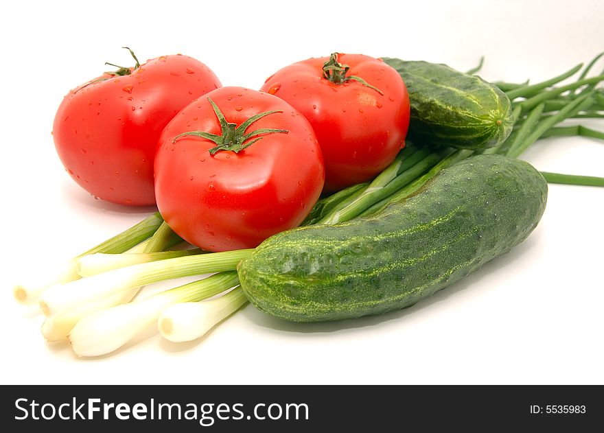 Some fresh vegetables isolated on. Some fresh vegetables isolated on