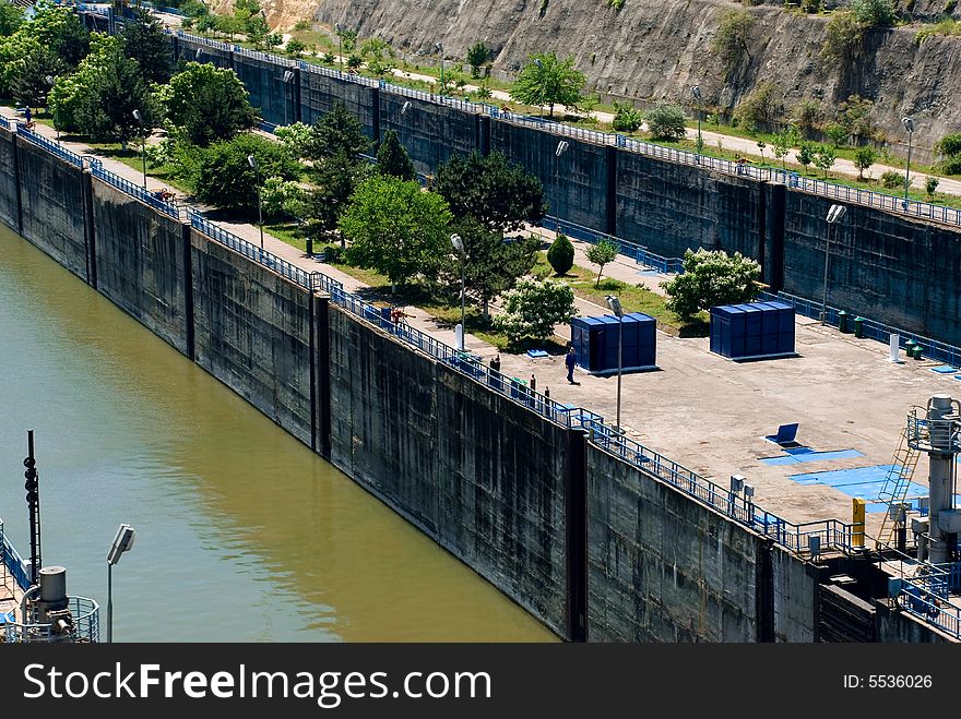 View of a seawall from aside