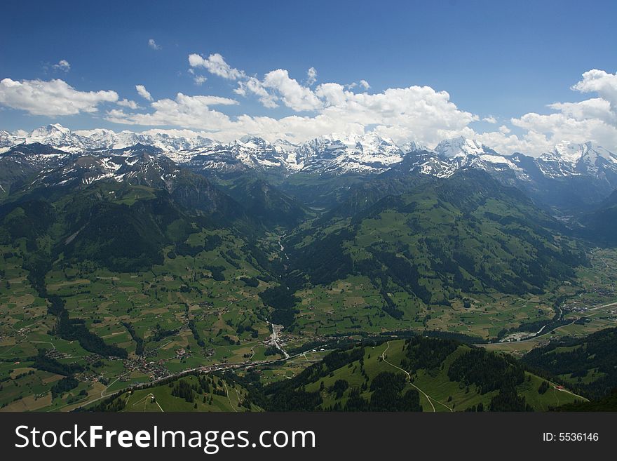 View from Niesen to valley, Switzerland. View from Niesen to valley, Switzerland