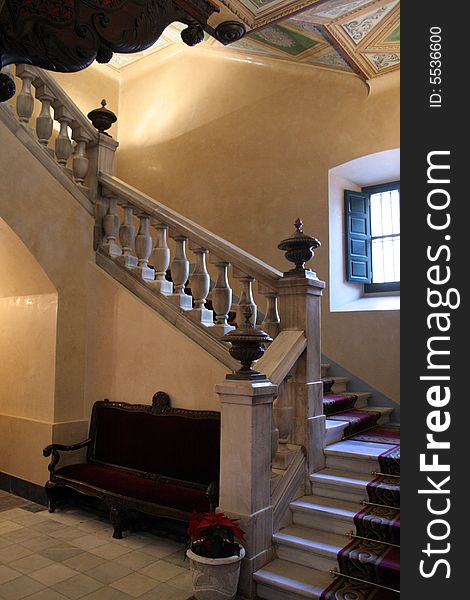 Stone stairs in a old town house