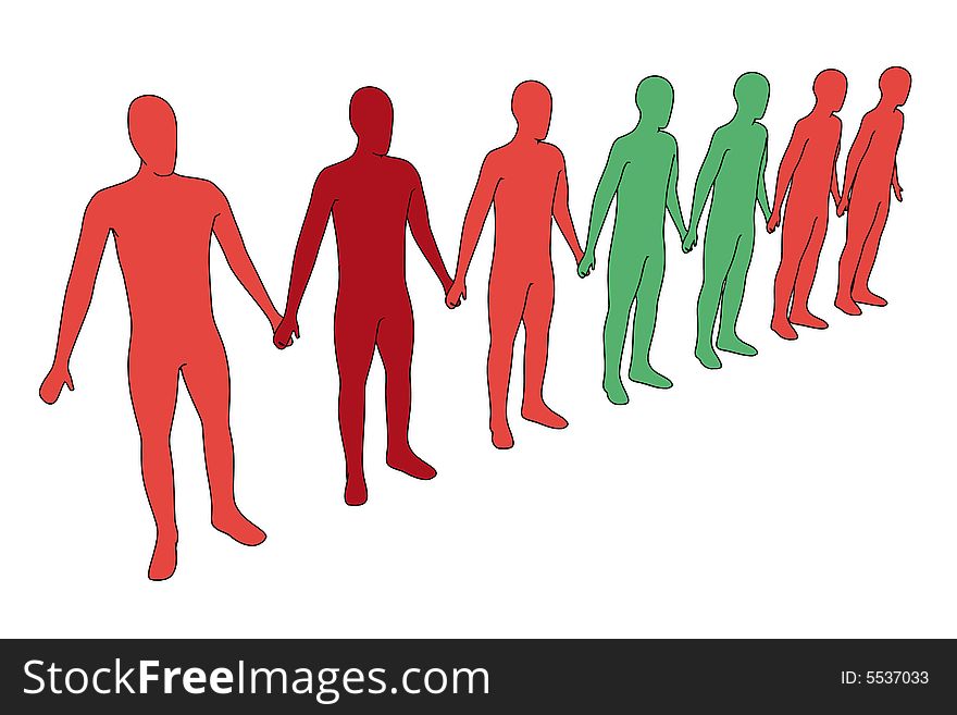 3d illustration - isolated 3d people - outsiders (with vector eps format)