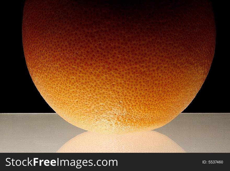Grapefruit on a glass table