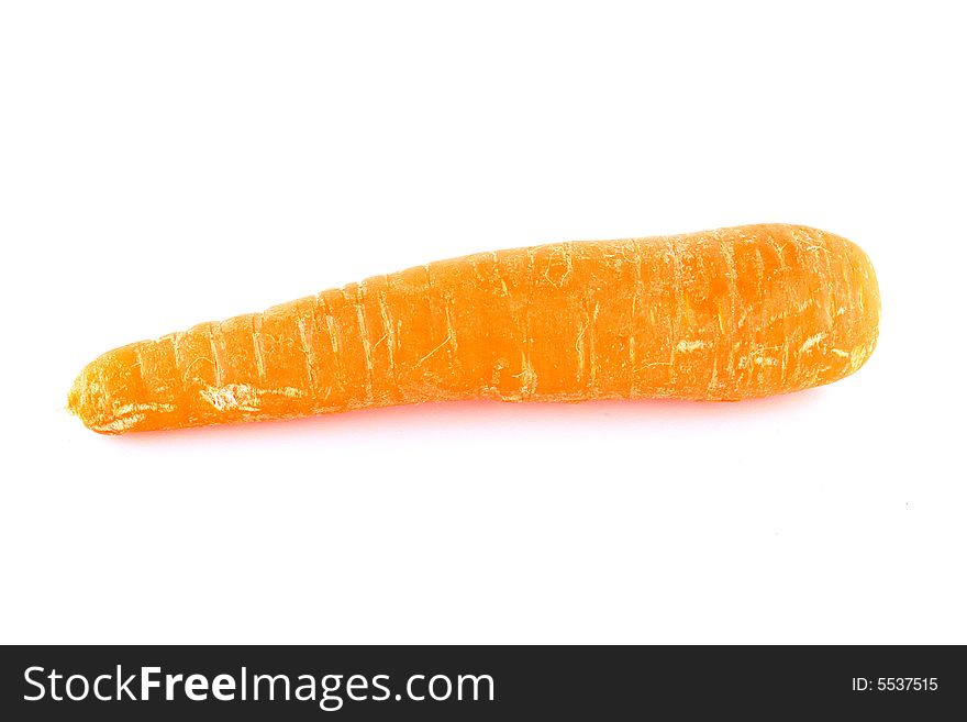 One carrot isolated on white background