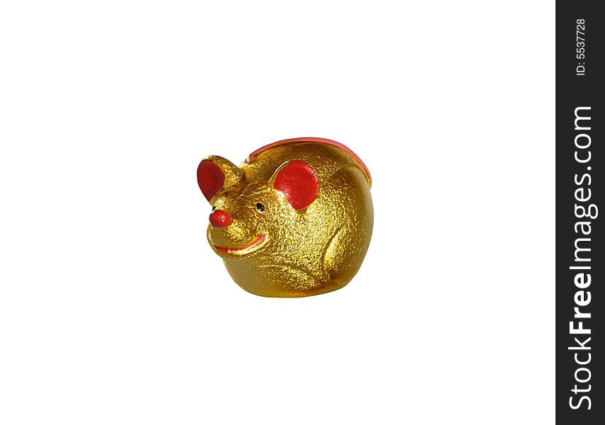 Golden mouse, isolated on white background