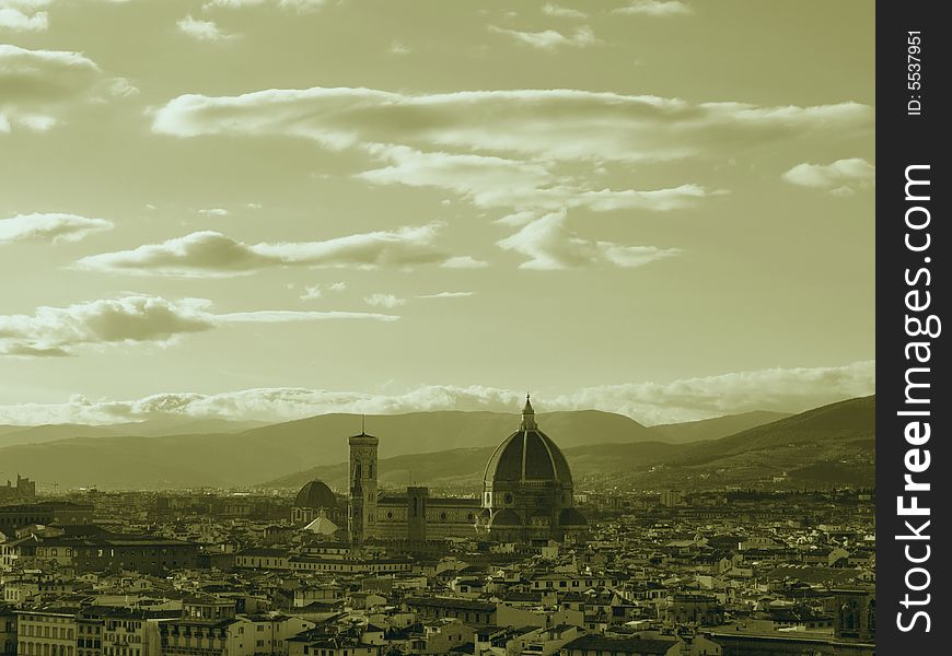 A classic monochrome landscape of Florence - Italy. A classic monochrome landscape of Florence - Italy