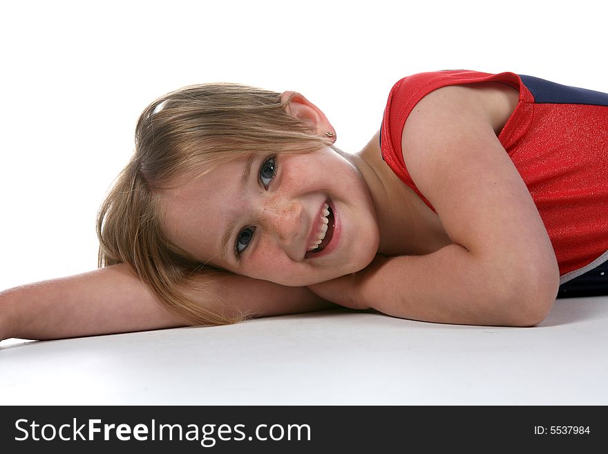 Cute Young Girl With Freckles