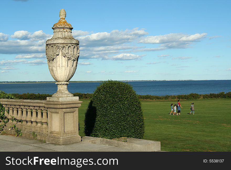 The Breakers is the grandest of Newport's summer cottages and a symbol of the Vanderbilt family's social and financial preeminence in turn of the century America. Today, the house is designated a National Historic Landmark. This was shot at the garden of the Vanderbilt summer home. The Breakers is the grandest of Newport's summer cottages and a symbol of the Vanderbilt family's social and financial preeminence in turn of the century America. Today, the house is designated a National Historic Landmark. This was shot at the garden of the Vanderbilt summer home.