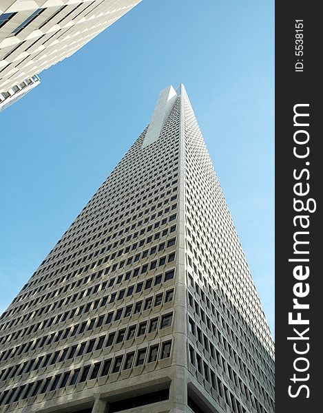 Transamerica Building in San Francisco, California on a beautiful sunny day in march 2008