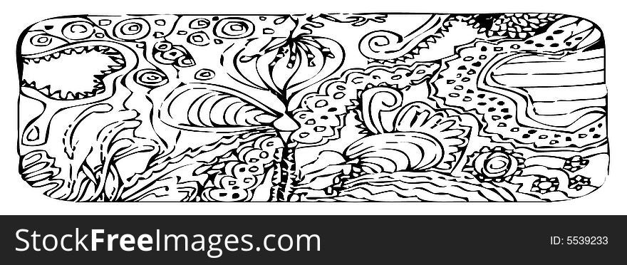 A scalable vector illustration of an abstract floral design. A scalable vector illustration of an abstract floral design.