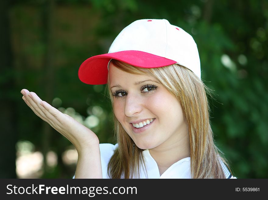 Beautiful woman standing and looking at camera