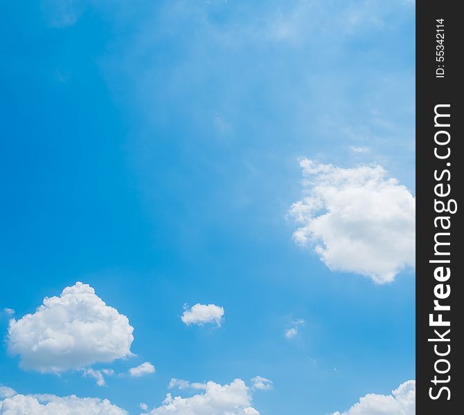 Cloud on Blue Sky Background and have space for insert text