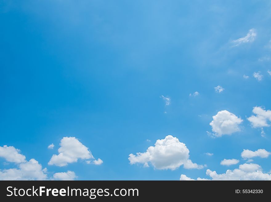 Cloud on Blue Sky Background and have space for insert text