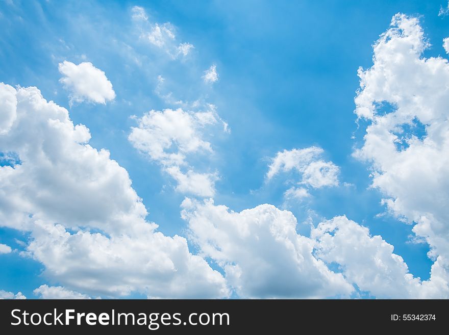 Cloud on Blue Sky Background and have space for insert text