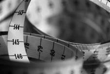 Metering Tape - Black And White Stock Image Metering Tape - Black And White Stock Image