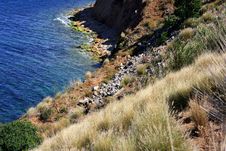 Mediterranean Coast, Steep Slope Royalty Free Stock Photos Mediterranean Coast, Steep Slope Royalty Free Stock Photos