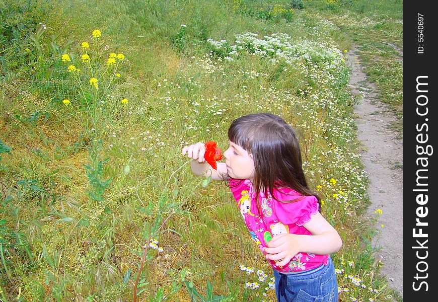 Little Girl On A Glade.