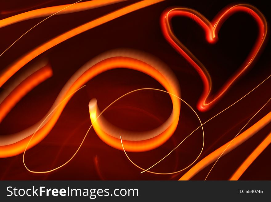 Glowing Heart - photos made using long exposure, combined in editing program