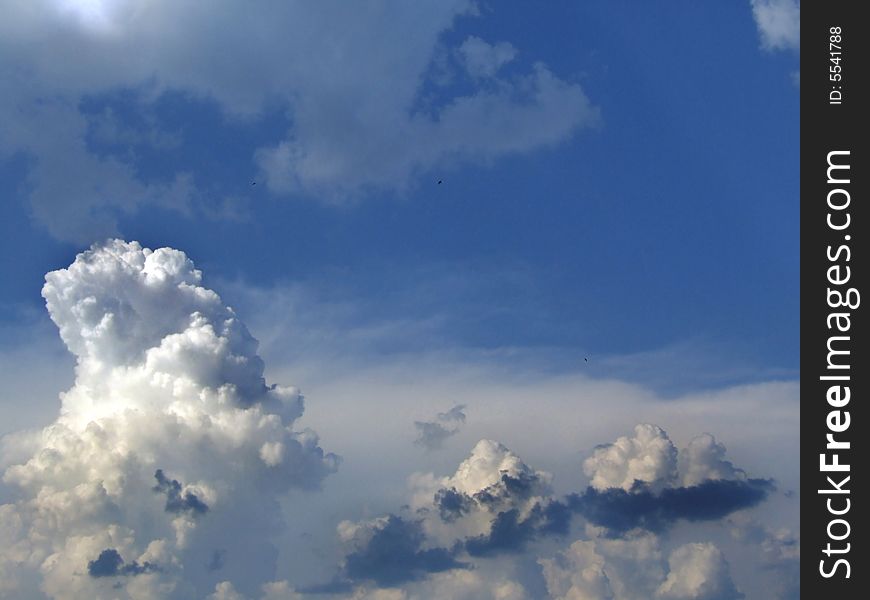 Blue sky and white clouds background