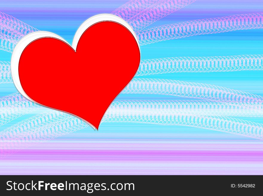 Heart with varicoloured texture in the manner of background abstract scene