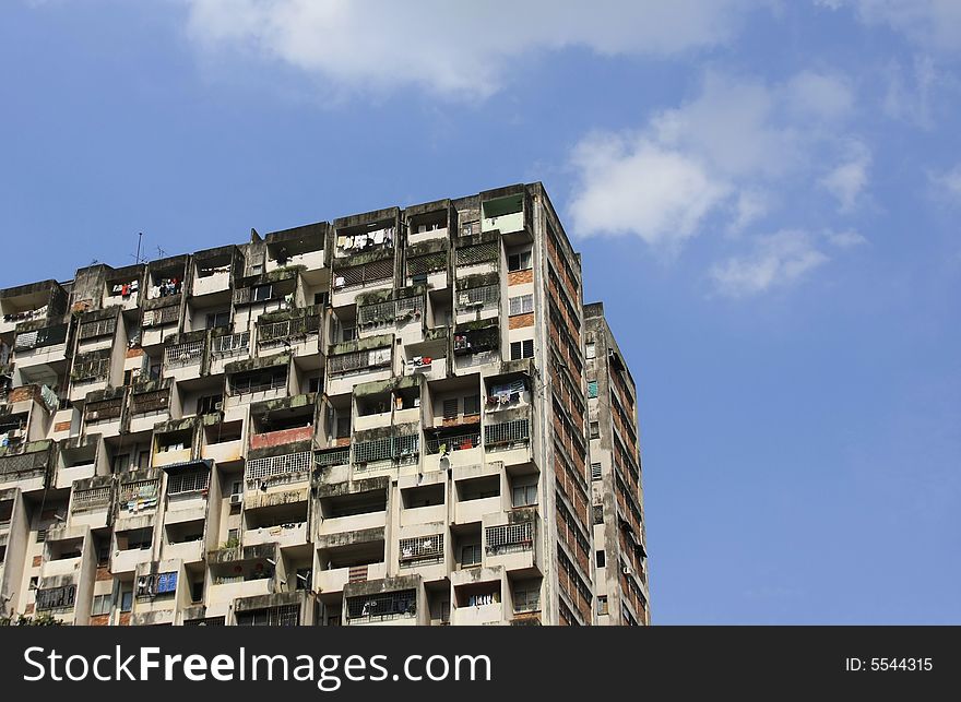 Urban life old apartments architecture