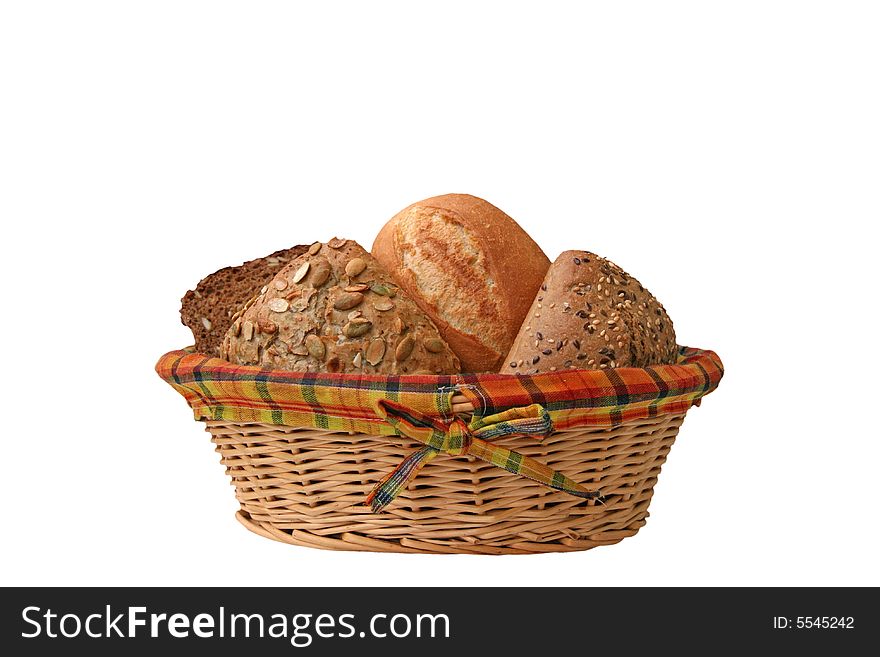 Bread and buns isolated on white. Bread and buns isolated on white