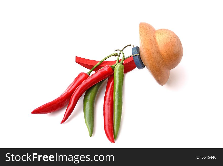 Red, green chili peppers in isolated background. Red, green chili peppers in isolated background