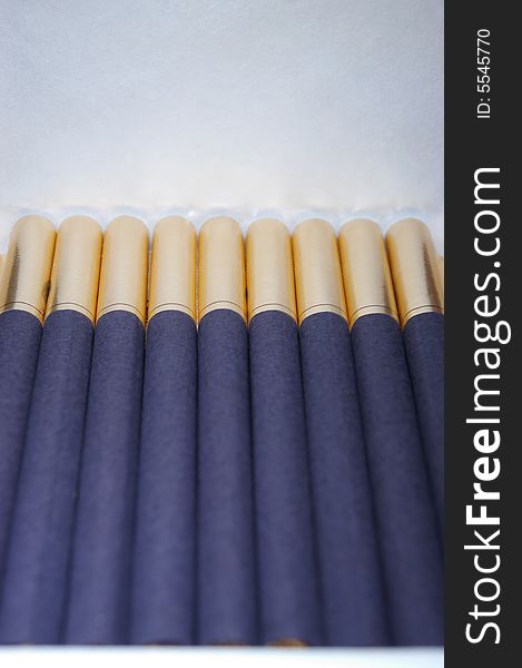A pack of expensive luxury cigarettes close-up