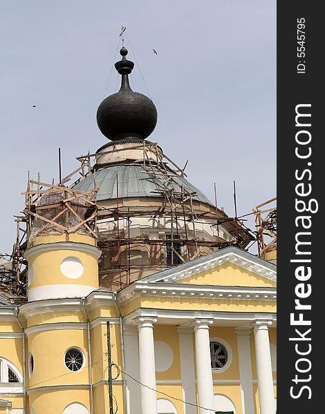 The restoration a orthodox church, Russia. The restoration a orthodox church, Russia