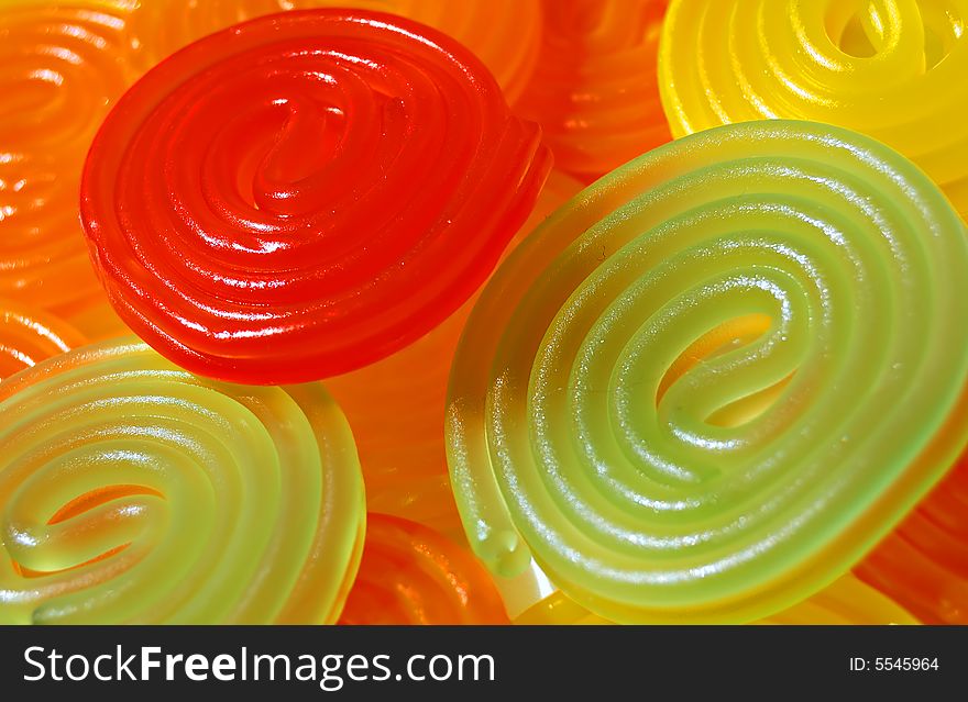 Colorful spiral candy