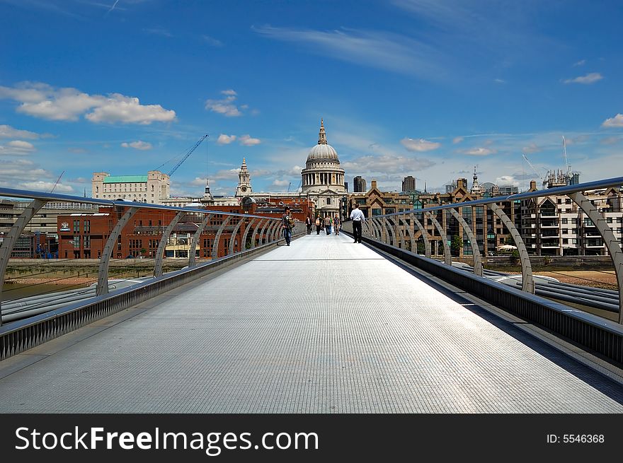 St Paul Cathedral And The Millennium Bridge