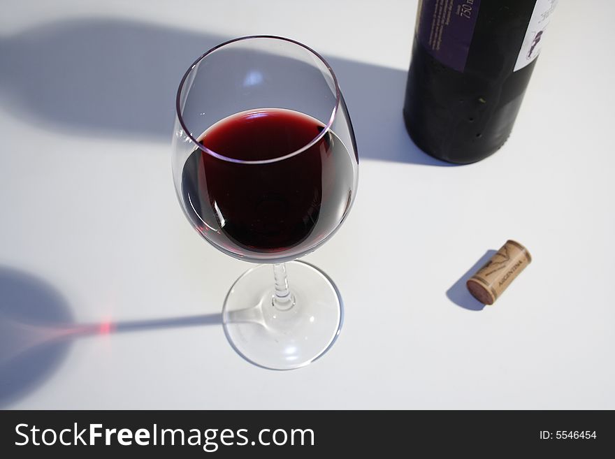 A glass of red wine