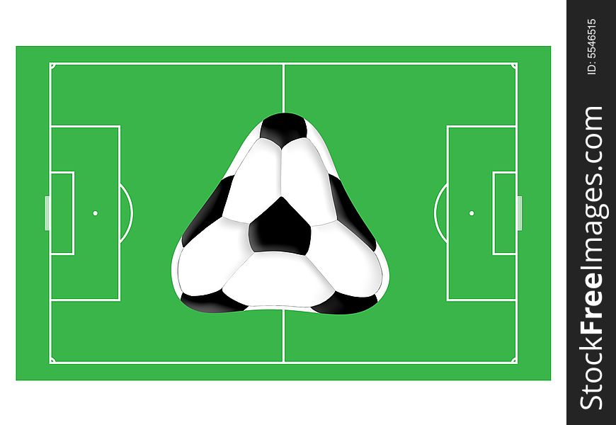 Triangular football and football field