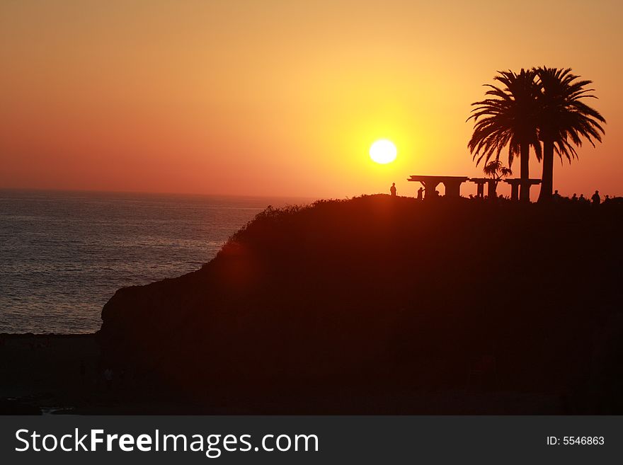 A beautiful Sunset at the beach on a warm summer day.