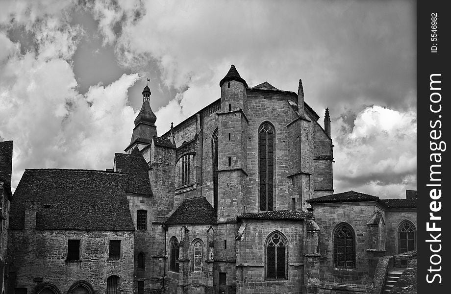 The Cathedrale St-Sacerdos in Sarlat. The Cathedrale St-Sacerdos in Sarlat