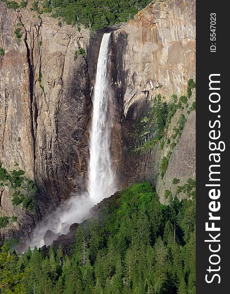 Yosemite's Bridalveil Falls at Dusk from Tunnelview