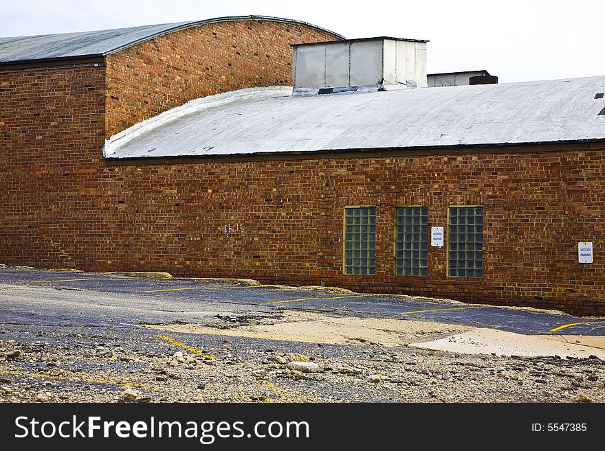 Warehouse with curved light roof. Warehouse with curved light roof