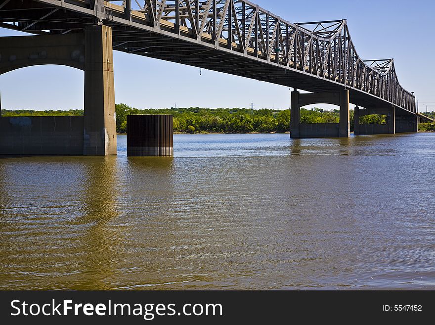 Bridge Spanning a large River. Bridge Spanning a large River