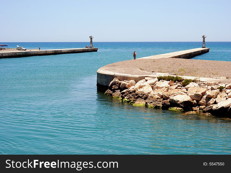 River Manavgat (Turkey) flows into the Mediterranean sea. River Manavgat (Turkey) flows into the Mediterranean sea