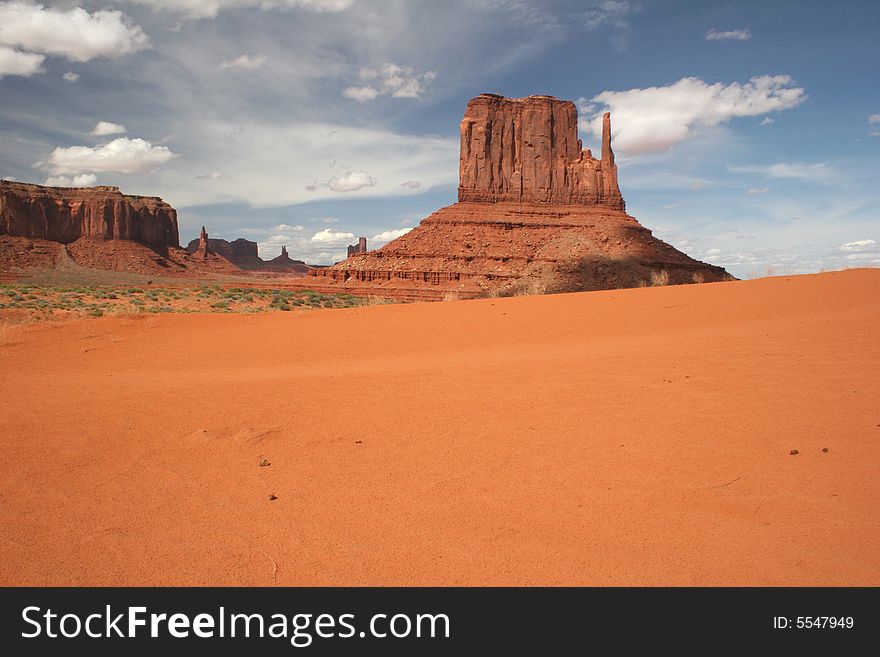 Cloudscape over the famous rock formations in Monument Valley. Arizona/Utah State line. USA