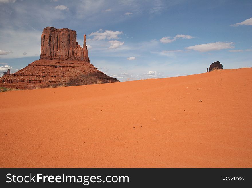 Cloudscape over the famous rock formations in Monument Valley. Arizona/Utah State line. USA