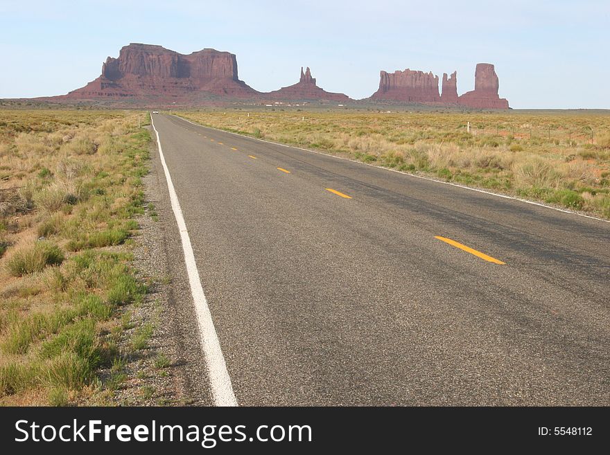 View of Monument Valley, view from highway. Arizona. USA