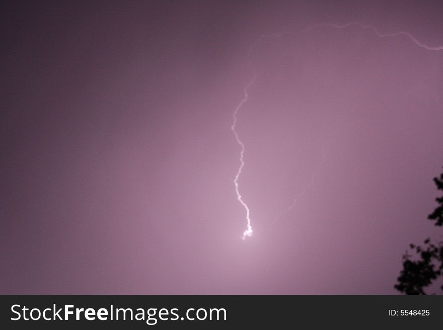 One flash during a thunderstorm.