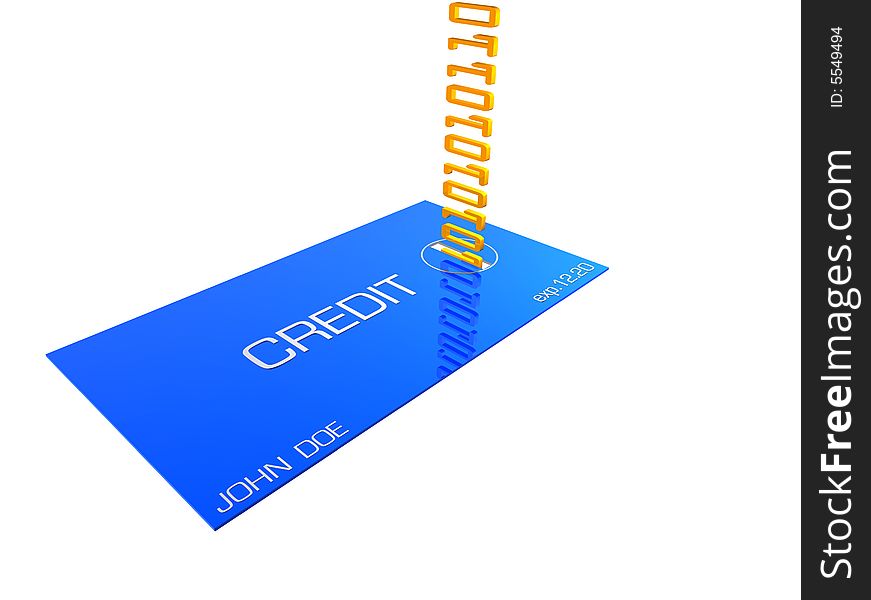 Credit card with secure digital data lock. Credit card with secure digital data lock