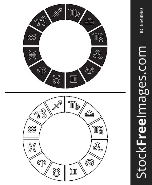 Black and white zodiac icons illustration, . Black and white zodiac icons illustration,