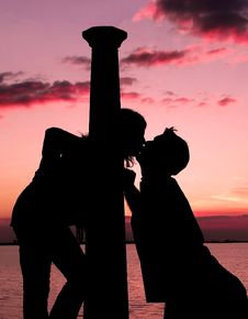 Kiss At Sunset 2 Stock Photos Kiss At Sunset 2 Stock Photos