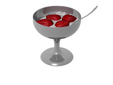 Ice-cream With A Strawberry Royalty Free Stock Photo Ice-cream With A Strawberry Royalty Free Stock Photo