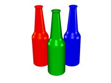 Three Color Bottles Stock Photography Three Color Bottles Stock Photography