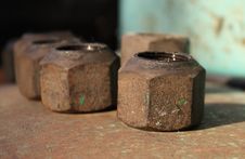 Rusty Screw-nuts Royalty Free Stock Photo Rusty Screw-nuts Royalty Free Stock Photo