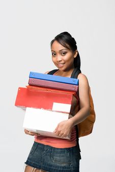 Student Carrying Books - Vertical Stock Images